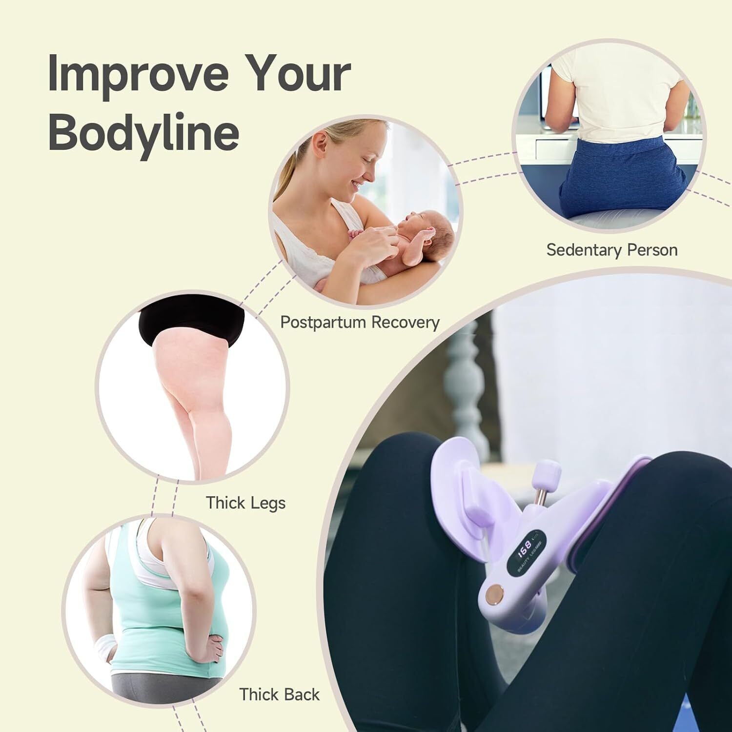 Thigh Hip Trainer Master for Kegel Exerciser Arm Leg Hip Inner Thigh Home Gym
